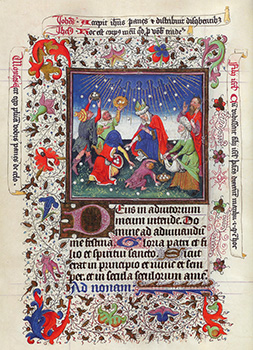 Exodus 16 manna from heaven, Book of Hours, c. 1440.