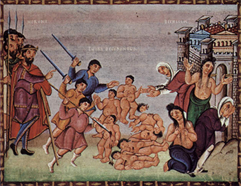 Herod the Great's Massacre of the Innocents, 10th century "Codex Egberti".