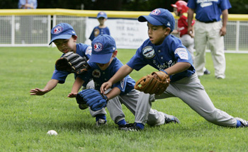 Little League baseball game.