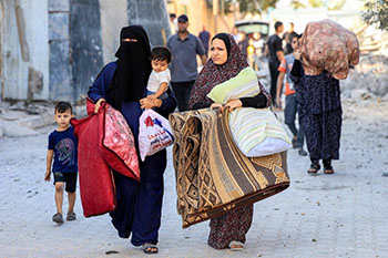 Palestinian refugees in Gaza.