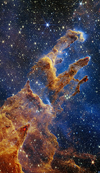 Pillars of Creation by the James Webb Telescope.