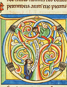 Initial D Containing the Encounter Between Jesus and Zacchaeus. From the Stammheim Missal (c.1170).